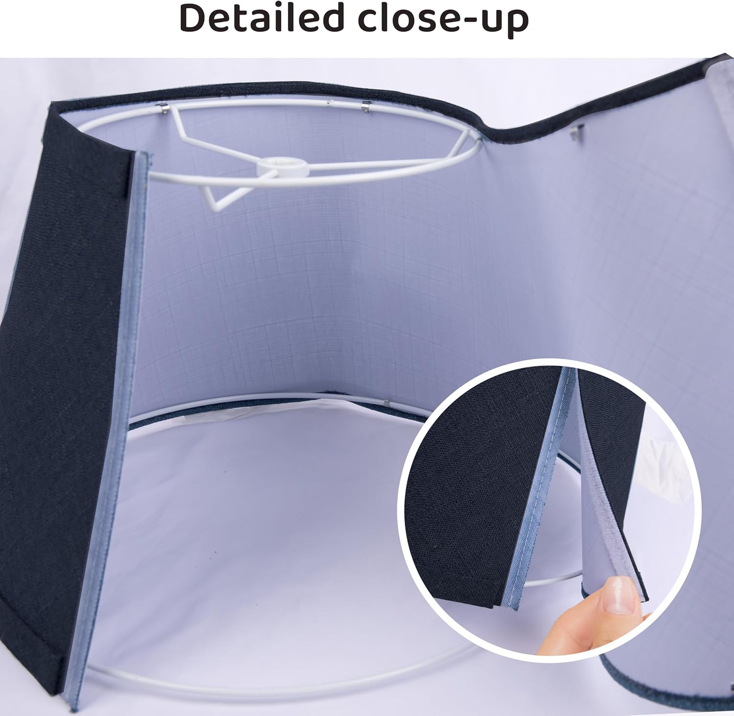 Fabric lamp shades,Lamp shades set of 2, boho lamp shade,linen lamp shade,10" Top x 14" Bottom x 10.5" High(Spider),blue lampshades for floor lamps,living room lamp shades set of 2