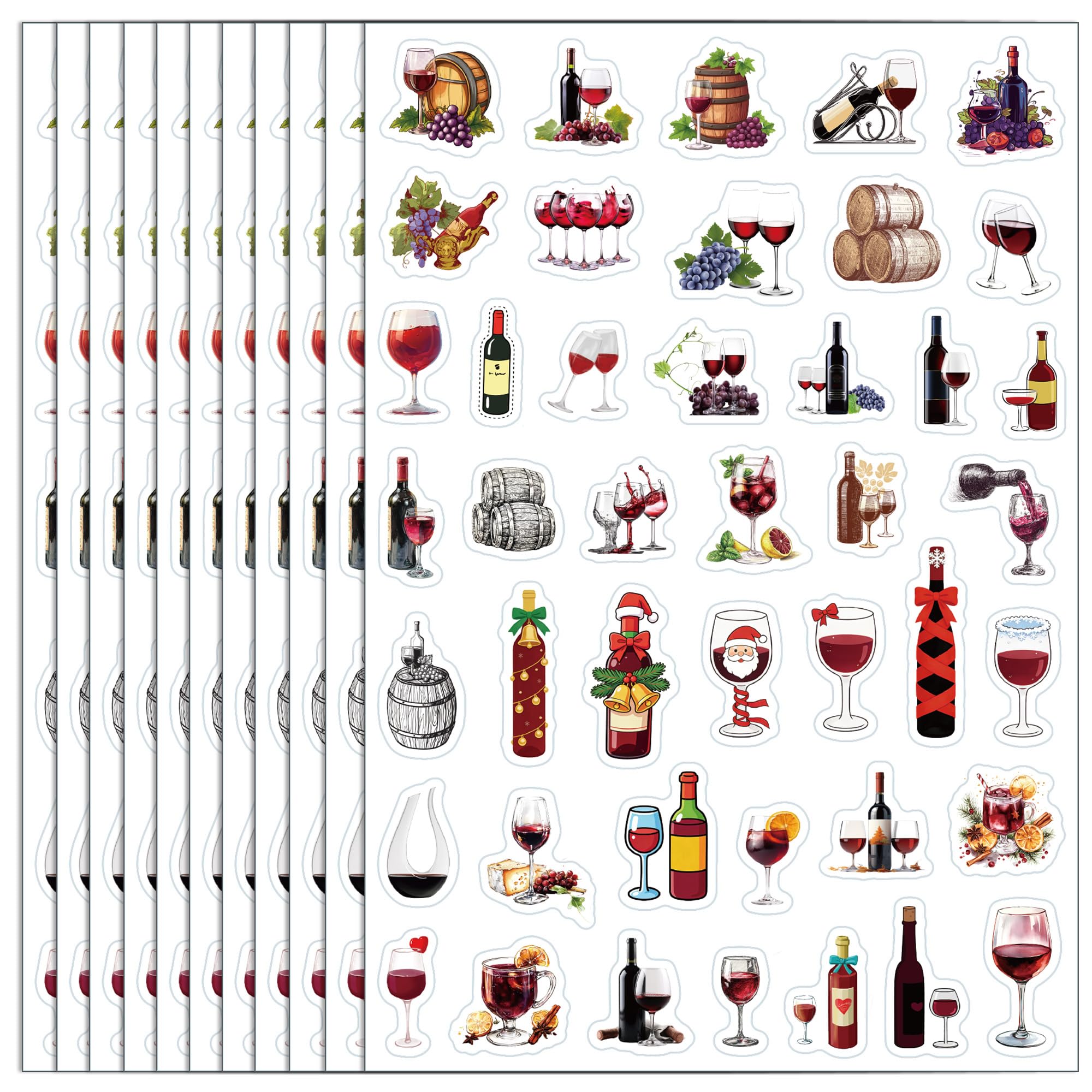 Calcomanías temáticas de cata de vino y decoración de fiesta de cumpleaños premium