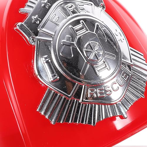 Miniatura 3 de VICASKY Sombrero de bombero, casco de bombero para niños, casco duro de plástico duro, casco de jefe de bomberos, accesorio de disfraz de cosplay