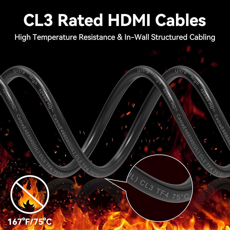 CL3定格HDMIケーブル、8K 48Gbps 光ファイバー超高速ロングHDMI Amazon.com: Highwings 8K 4K 120HZ 75 FT HDMI Cable Fiber