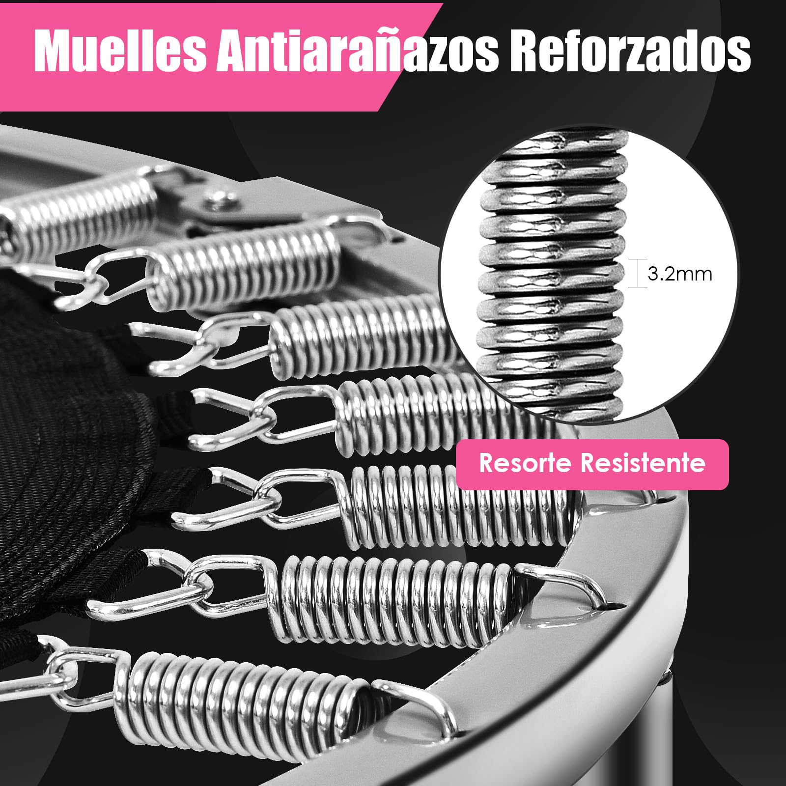 GOPLUS Mini Trampolín Fitness Plegable, Silencioso Trampolín Deportivo para Interior y Exterior con Alfombra de Seguridad, Carga Máxima 150KG, para Adultos y Niños