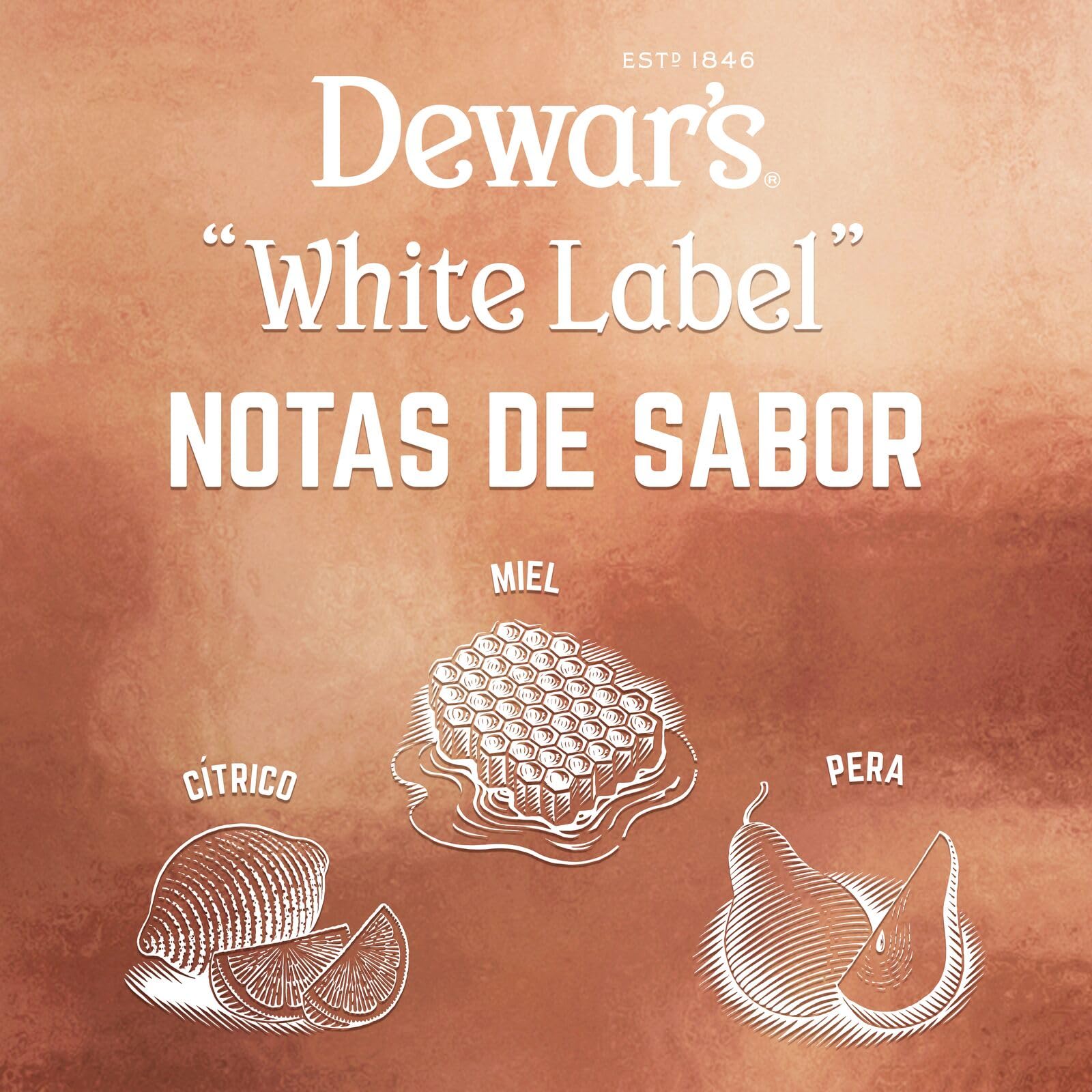Dewar's White Label Blended Scotch Whisky, 40% ABV, 70cl / 700ml, Acabado en Barricas de Roble Seleccionadas