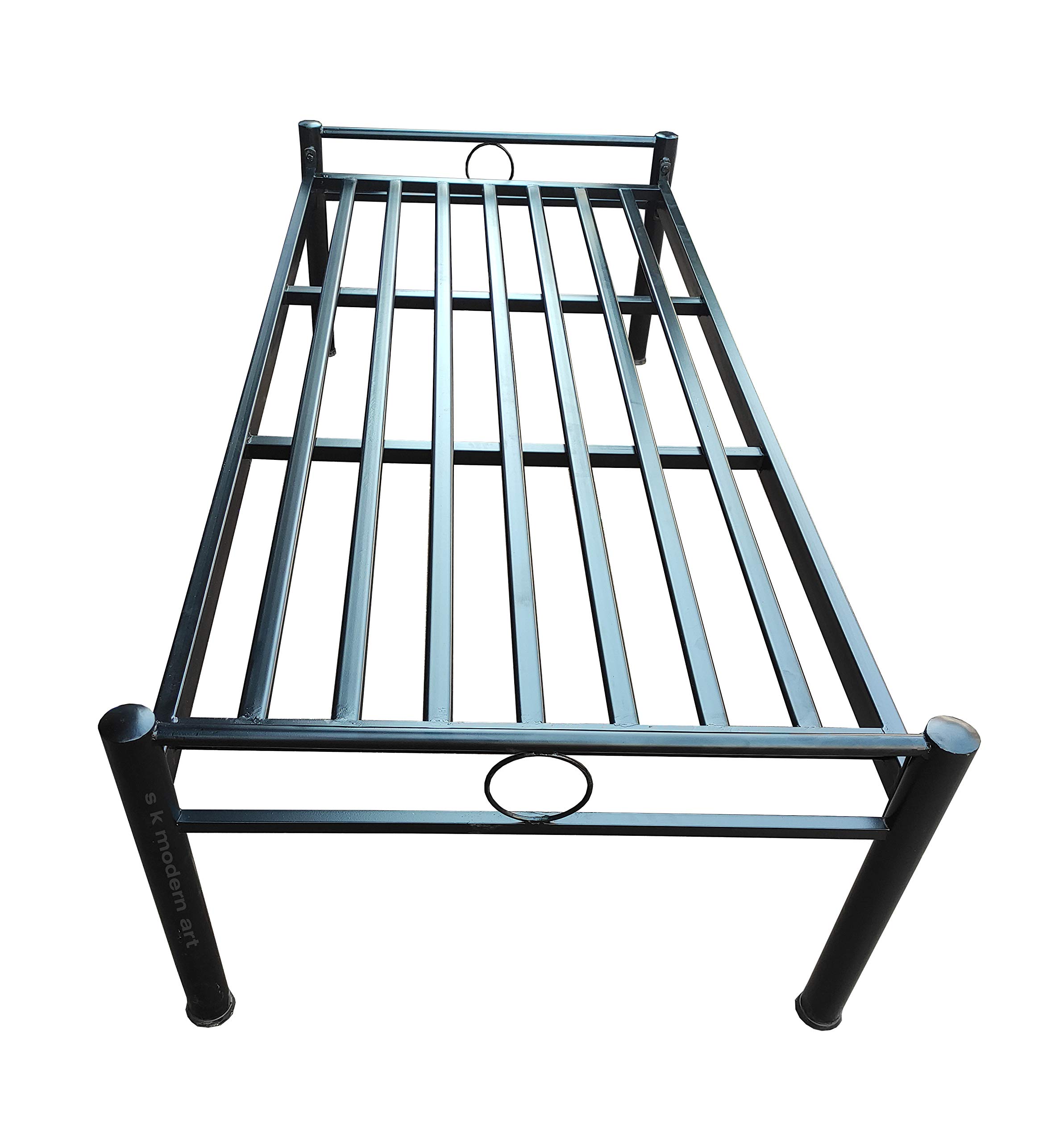 s k modern art Powder Coated Metal Bed (Black, 5 x 6 feet) 1