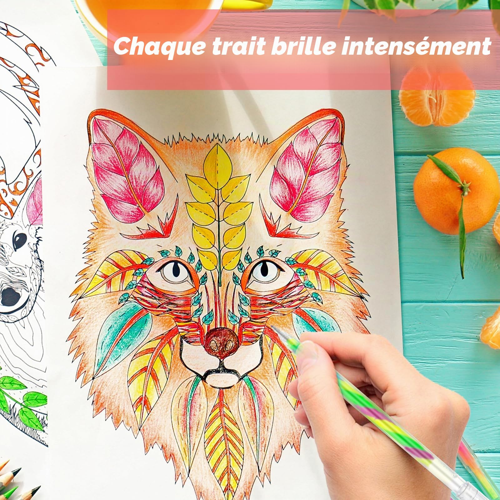 Amaxiu Lot de 6 stylos à encre gel à paillettes arc-en-ciel - Mélange de 3 couleurs - Stylos à gribouiller - Pour enfants et adultes - Pour livres de coloriage, dessin, travaux manuels