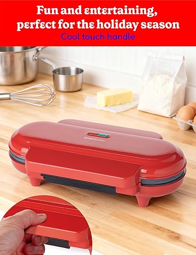 Miniatura 6 de Betty Crocker Mini máquina de gofres múltiple, aparato de cocina de 1200 W para el hogar y la cocina, hace 3 gofres a la vez, revestimiento