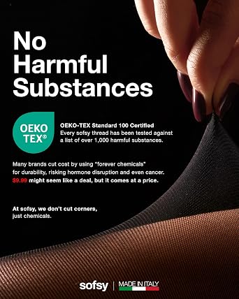 sofsy Silky-Soft Stay Up Thigh Highs for Women - Italian Sheer Stockings with Anti-Slip Lace Top & Reinforced Toes
