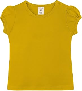 Lilax Baby Girls' Basic T-Shirt Short Sleeve Crewneck Tee
