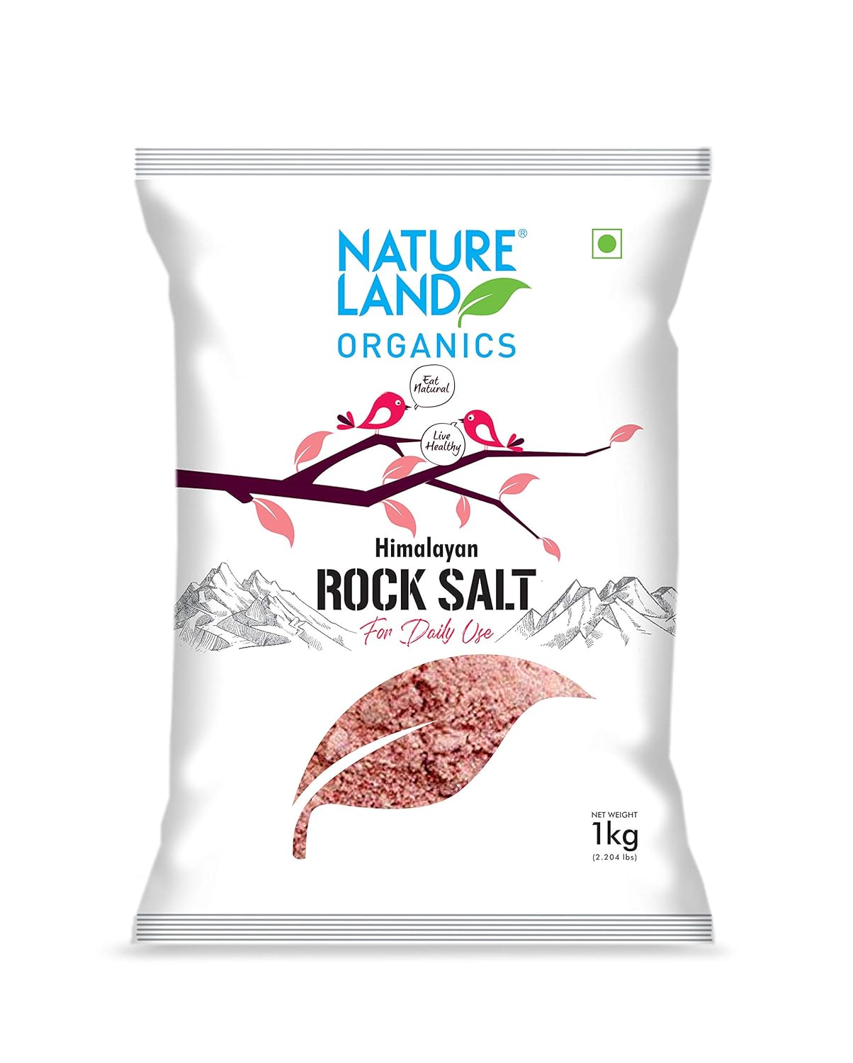 Natureland Organics Himalayan Pink Rock Salt 1 KG Organic Rock Salt