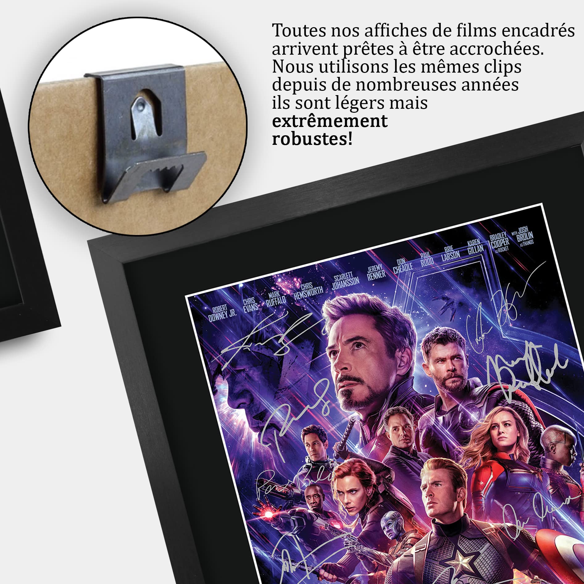 HWC Trading FR A3 Avengers Endgame Cadeaux imprimés affiche photo autographe signée pour les fans de cinéma - A3 Encadré
