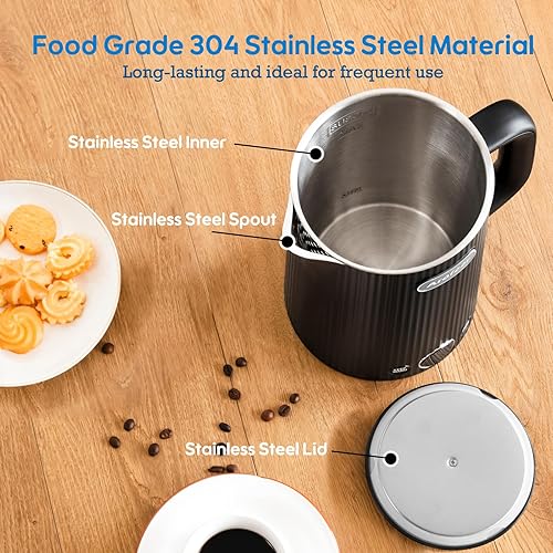 Miniatura 7 de Hervidor eléctrico grande de 1.7 L (57 onzas), control de temperatura, 7 tazas de té eléctrico para café y té, hervidor de agua caliente grande de 2