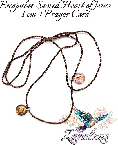 Miniatura 2 de Escapulario de cristal acrílico hecho a mano del Sagrado Corazón de Jesús, Sagrada Virgen del Carmen, Sagrada Virgen de Guadalupe y San Miguel