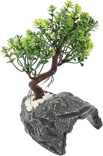 Miniatura 7 de Reptile Rock Hide Cave Bonsai Aquarium Hide Cave Decoraciones Escondite para lagartos, tortugas, reptiles, anfibios, peces