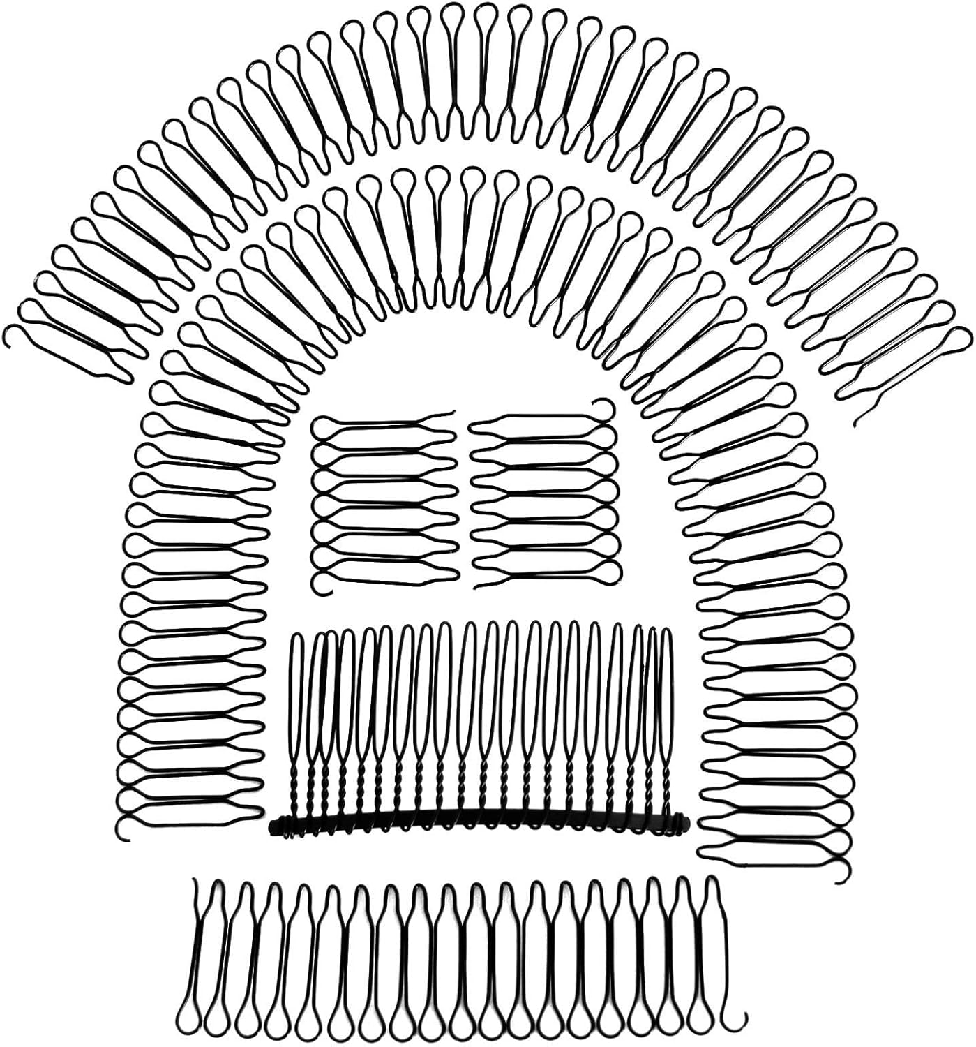 U Shape Hair Finishing Fixer Comb, Invisible Hair Holder, U Pin Hair Clips for Thick Hair, Bobby Pins, Hair Updo Accessories for Small Broken Hair, Hair Styling Tools for Girls and Women (6 pcs)