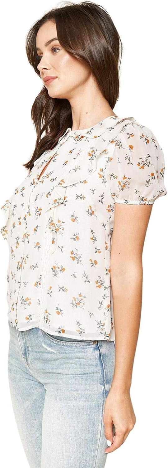 Sugar Lips Women's Reyes Floral Print Ruffled Blouse - Image 3
