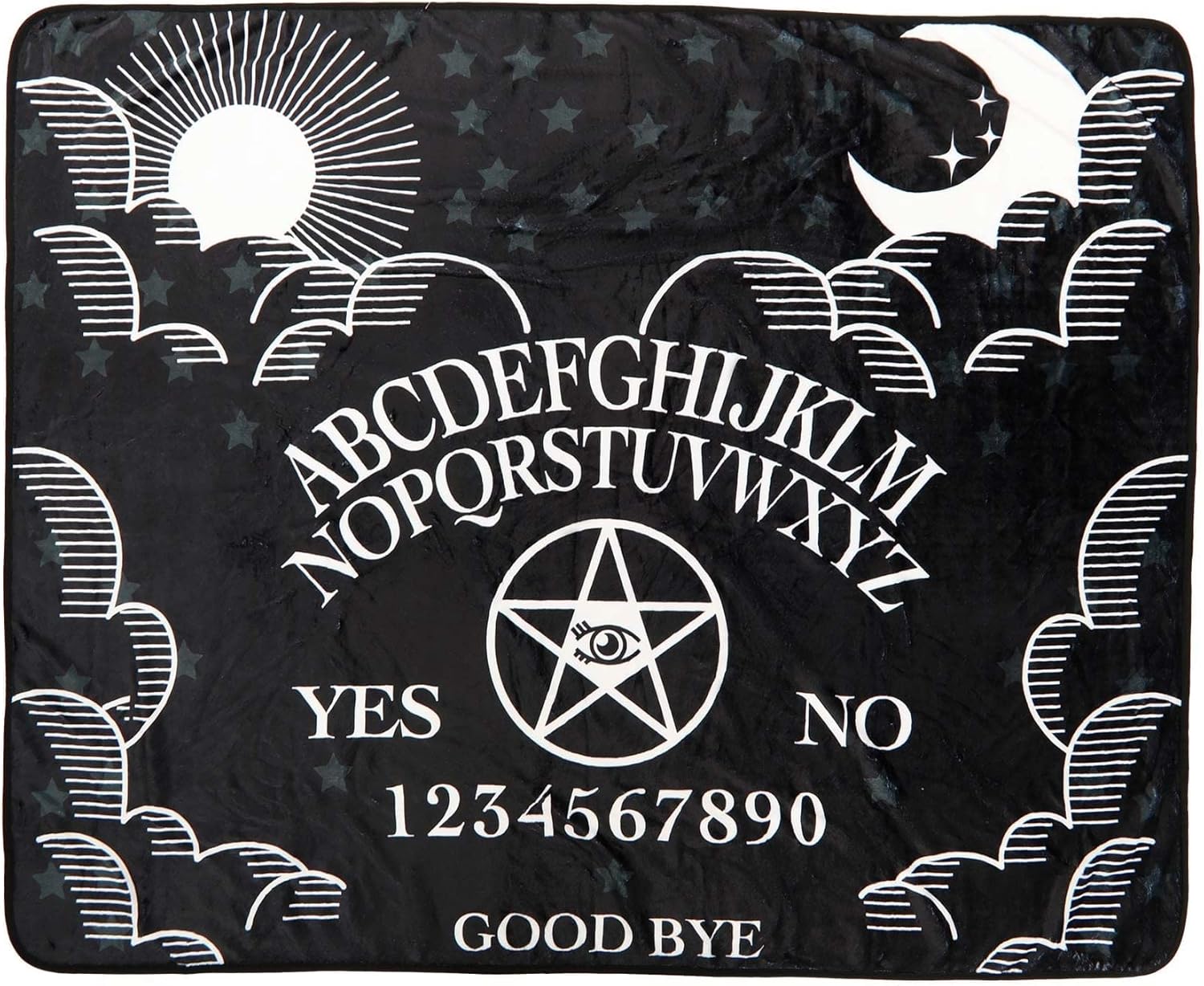 Fun Costumes Ouija Spirit Board Halloween Fleece Microfiber Throw Blanket 60" x 48" | Soft Comfy Spooky Home Decor ST