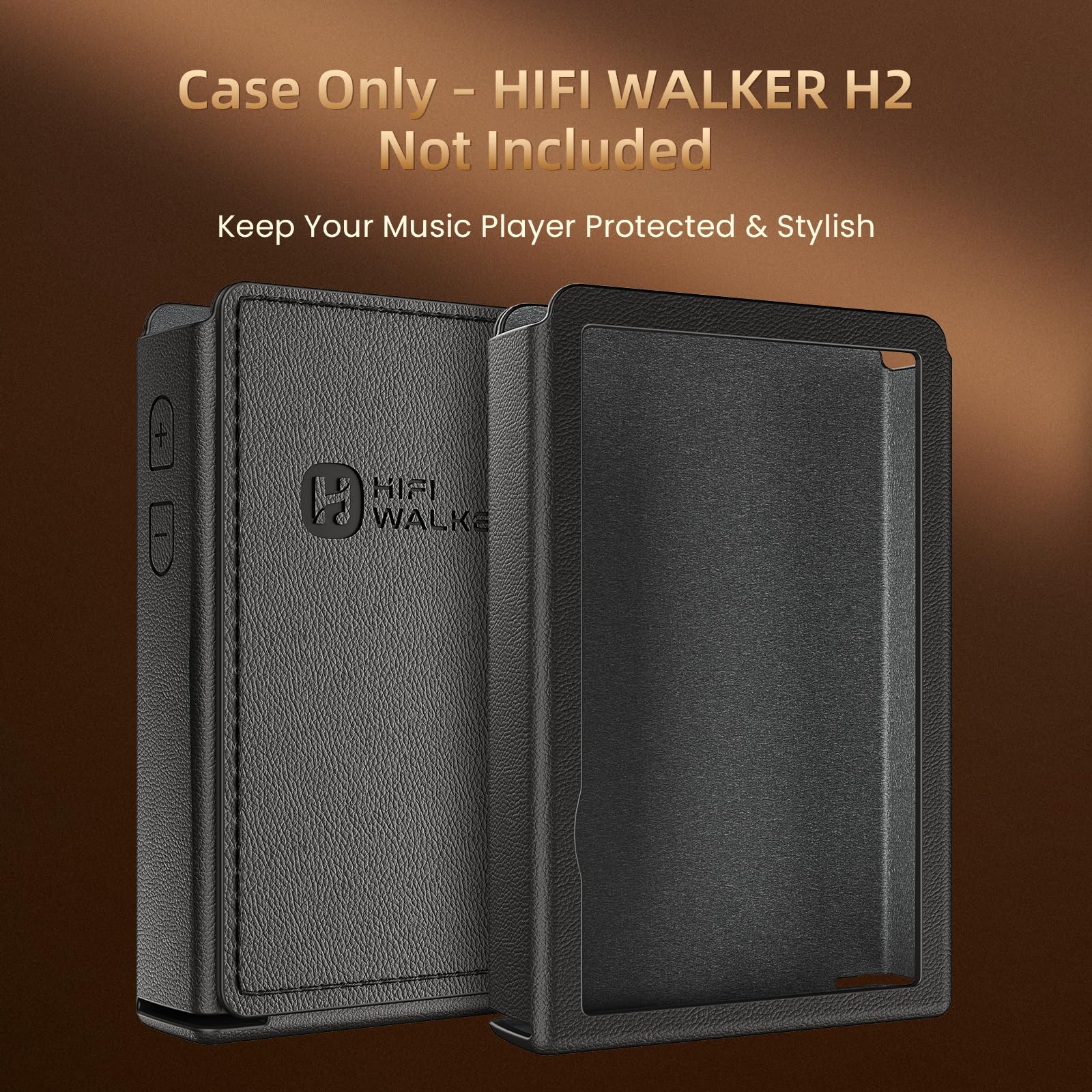 HIFI WALKER PU Leder Schutzhülle H2 – Passgenauer Rundumschutz, Stoßfest & Kratzfest, Leichtes Design, Schwarz (Nur Hülle)