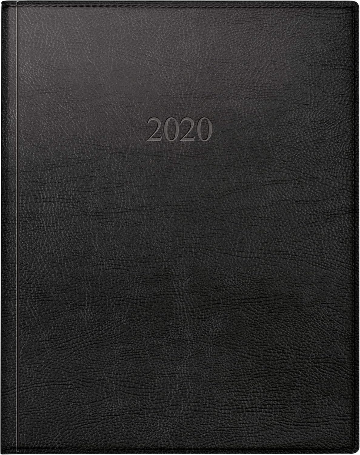 rido/idé 702406490 Book/Manager Calendar TM (2 Pages = 1 Week, 205 x 260 mm, Faux Leather Cover Prestige, Calendar 2020) Black