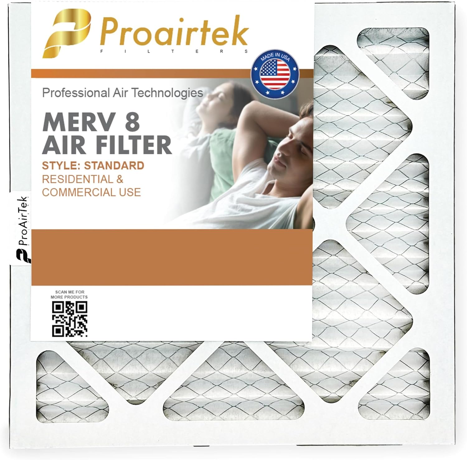 Proairtek AF14141M08SWH Model 14x14x1 Pack of 4 Air Filters, MERV 8; Ideal for Anyone Wanting Crisp Air in Their Home