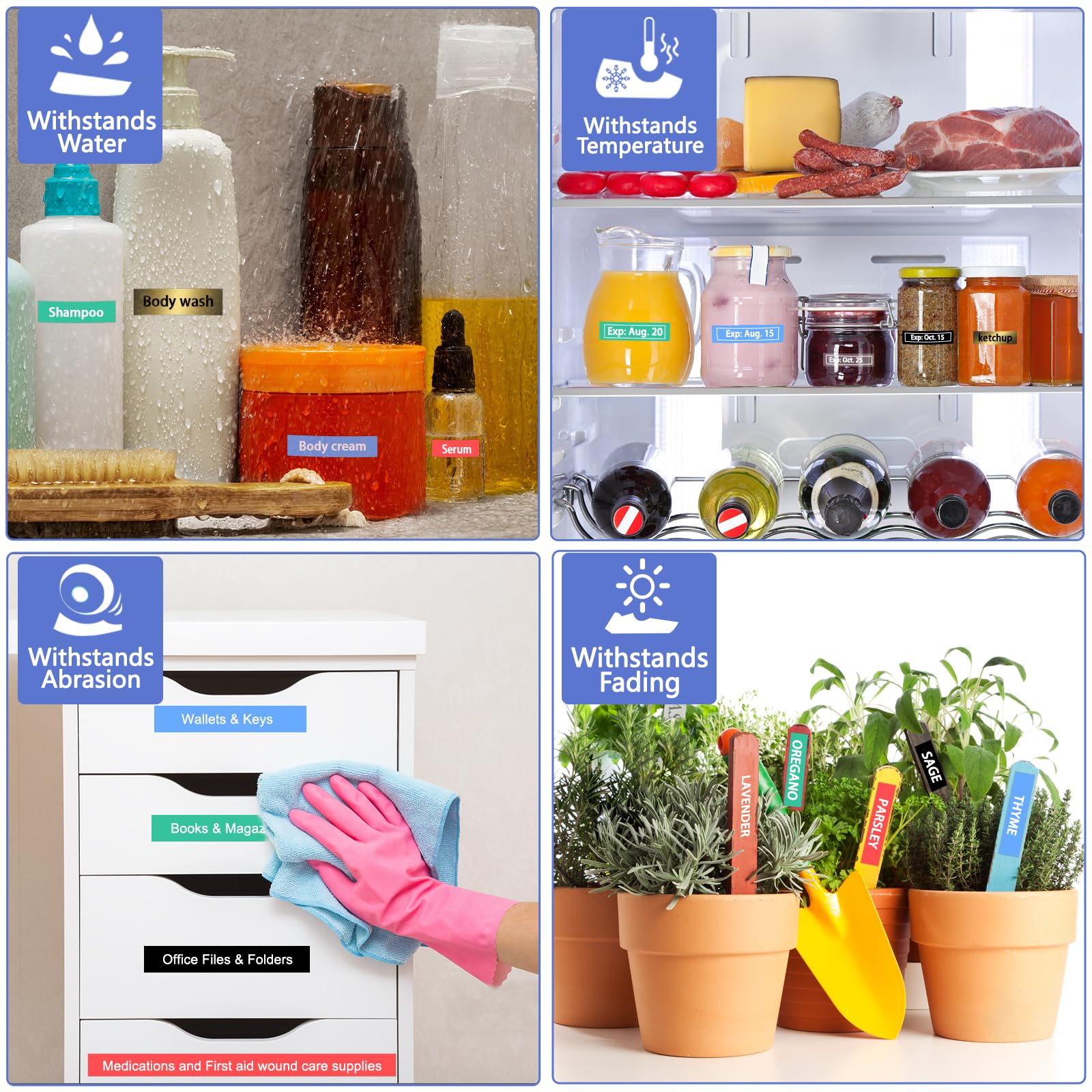 GREENCYCLE Nastro per etichette compatibile con Brother P-Touch TZ TZe 18 mm 0,7" 3/4" bianco su trasparente/nero/rosso/blu/verde, nero su oro per etichettatrice PT-P710BT PTD400 PTD400AD PTD600