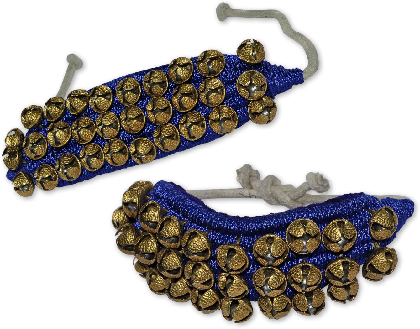Ghungroo Set, Three Lines Bells Mounted on Good Quality Blue Pads