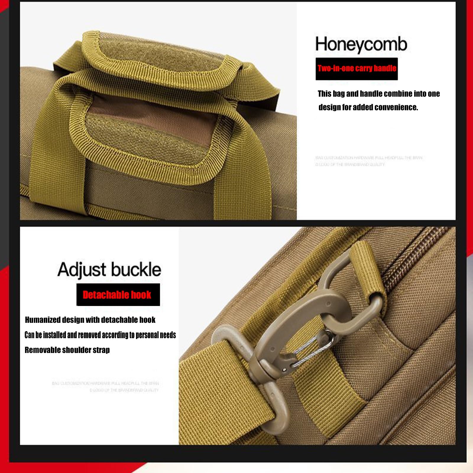 Borsa a Tracolla Tattica, Borsa a Tracolla MOLLE Porta Attrezzi EDC per Laptop da 12 Pollici(Desert camouflage)