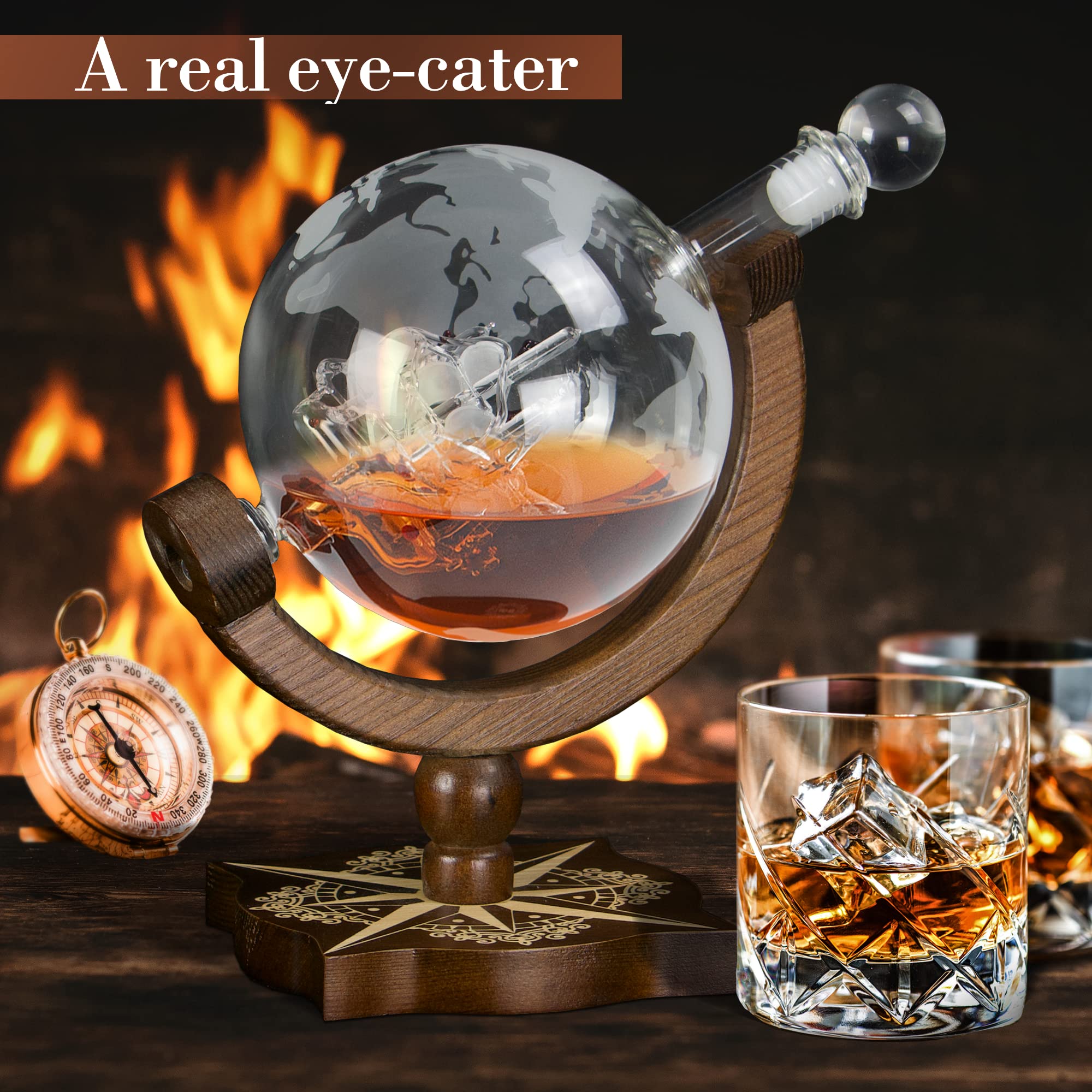 Grimm & Brothers: Caraffa per whisky da 850 ml con biglietto di auguri – accessorio per whisky – whiskey – accessorio da whisky – whisky decanter - whiskey decanter – decanter per whiskey