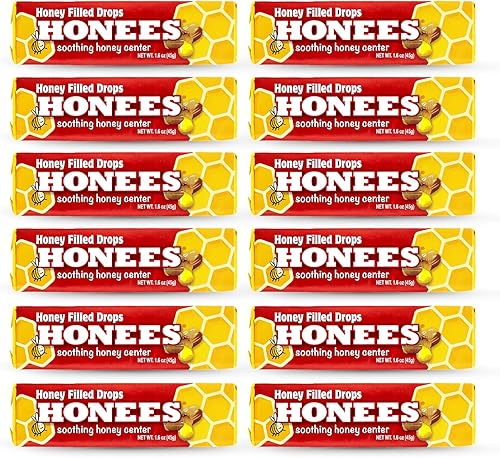 Miniatura 24 de Honees Gotas rellenas de mentol para la tos de limón, miel, mentol y limón para aliviar el dolor de garganta, nada artificial, pastillas naturales