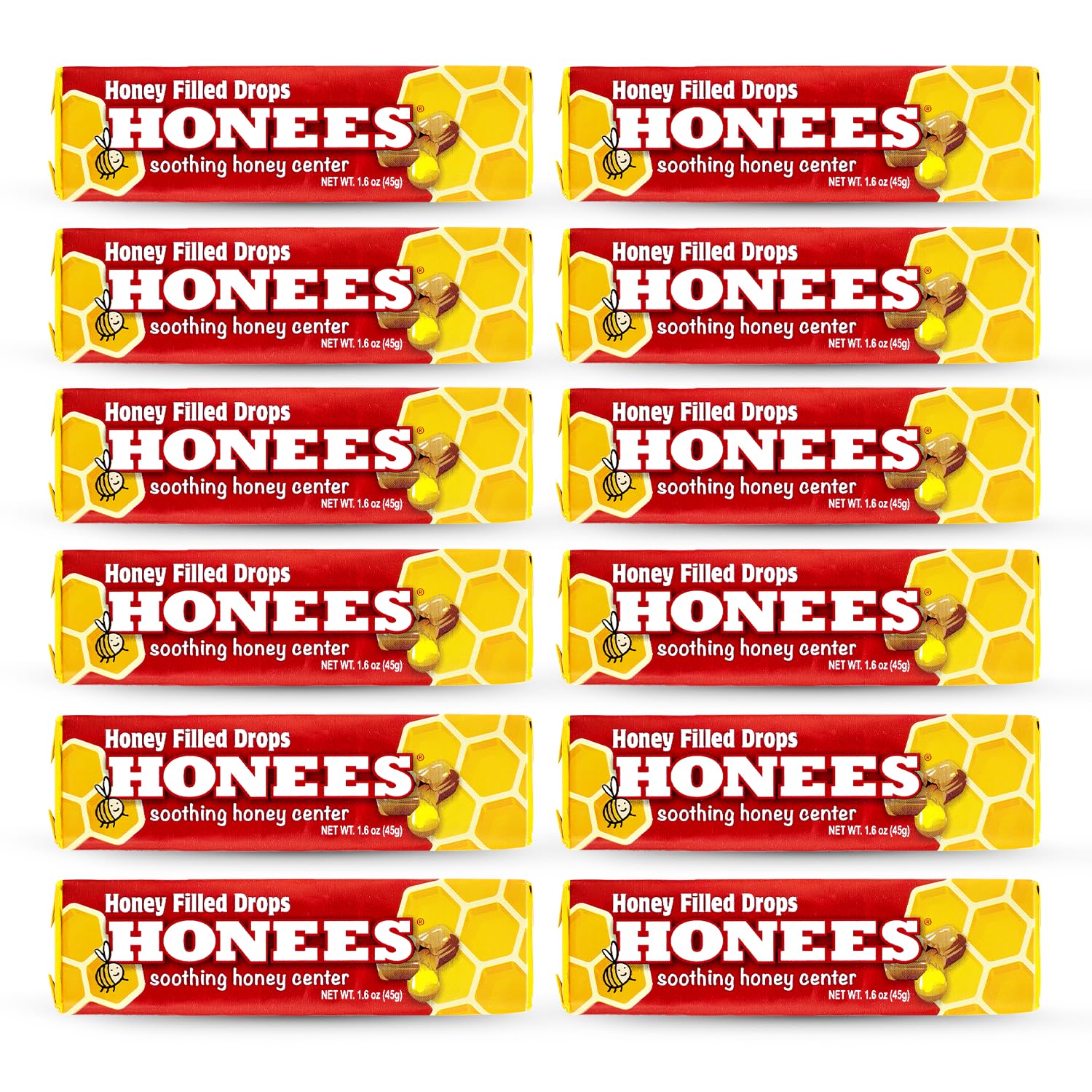 Ambrosoli Honey Filled Drops, 1.6 Bars (Pack of 12 Bars)