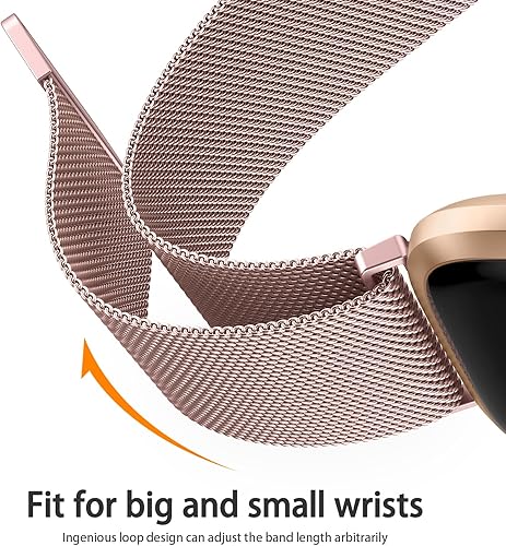 Miniatura 3 de Oumida Bandas de metal compatibles con Fitbit Versa 2Fitbit VersaVersa LiteVersa SE, correa magnética ajustable de acero inoxidable para Fitbit