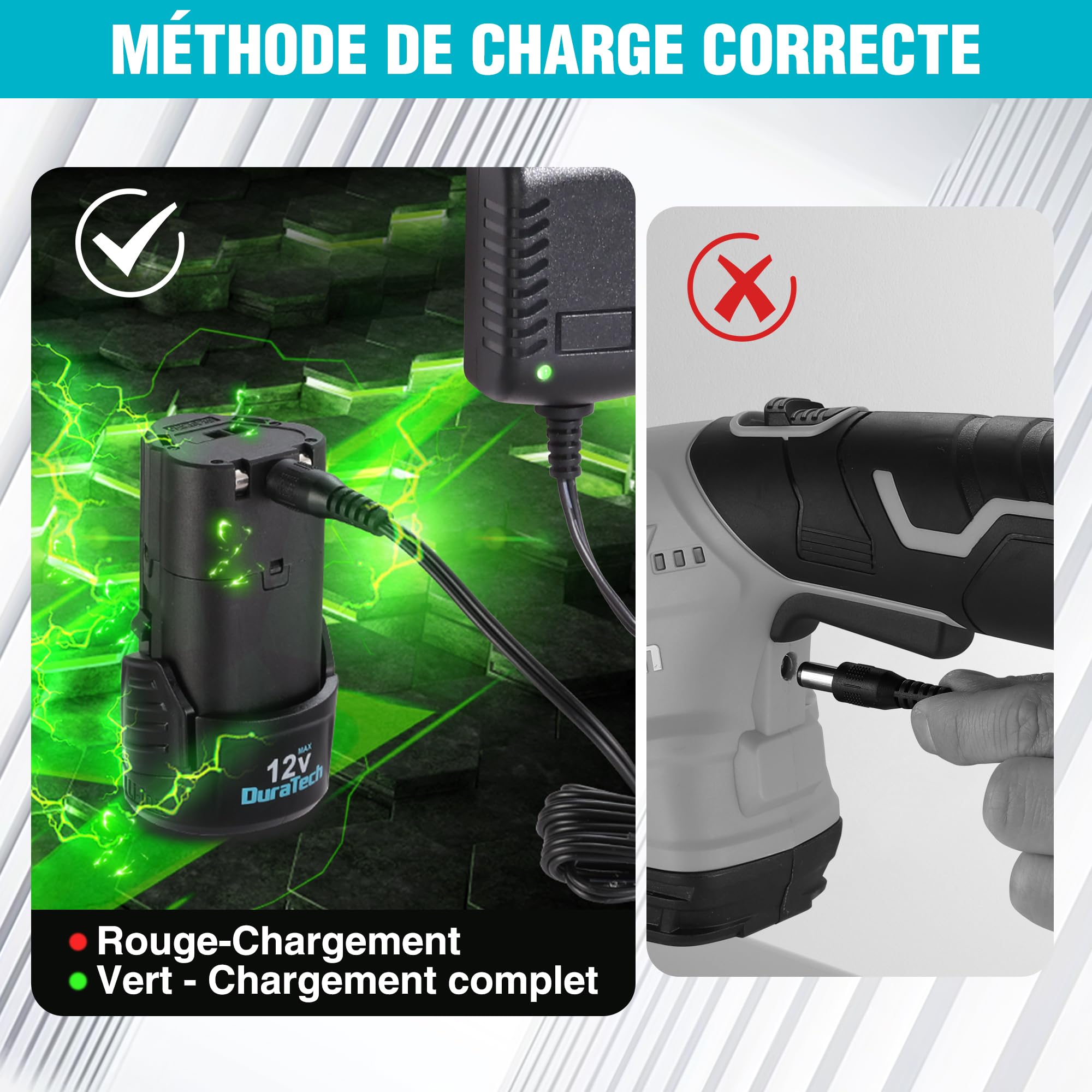 DURATECH Cisaille Sculpte-Haie Electrique, Taille-Herbes sans Fil 12V