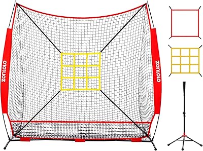 Filet D'entraînement Baseball/softball 7x7 Pieds – Avec Tee Réglable Et Sac De Transport