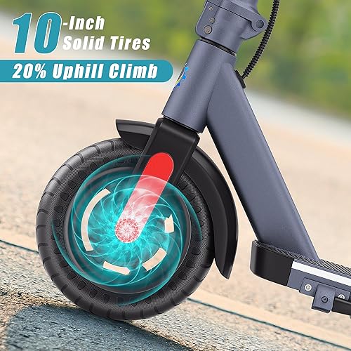 Miniatura 7 de Caroma Patinete eléctrico de 500350 W, alcance de 2520 millas y 2015.5 MPH, scooter eléctrico plegable para adultos, neumáticos de 10 pulgadas9