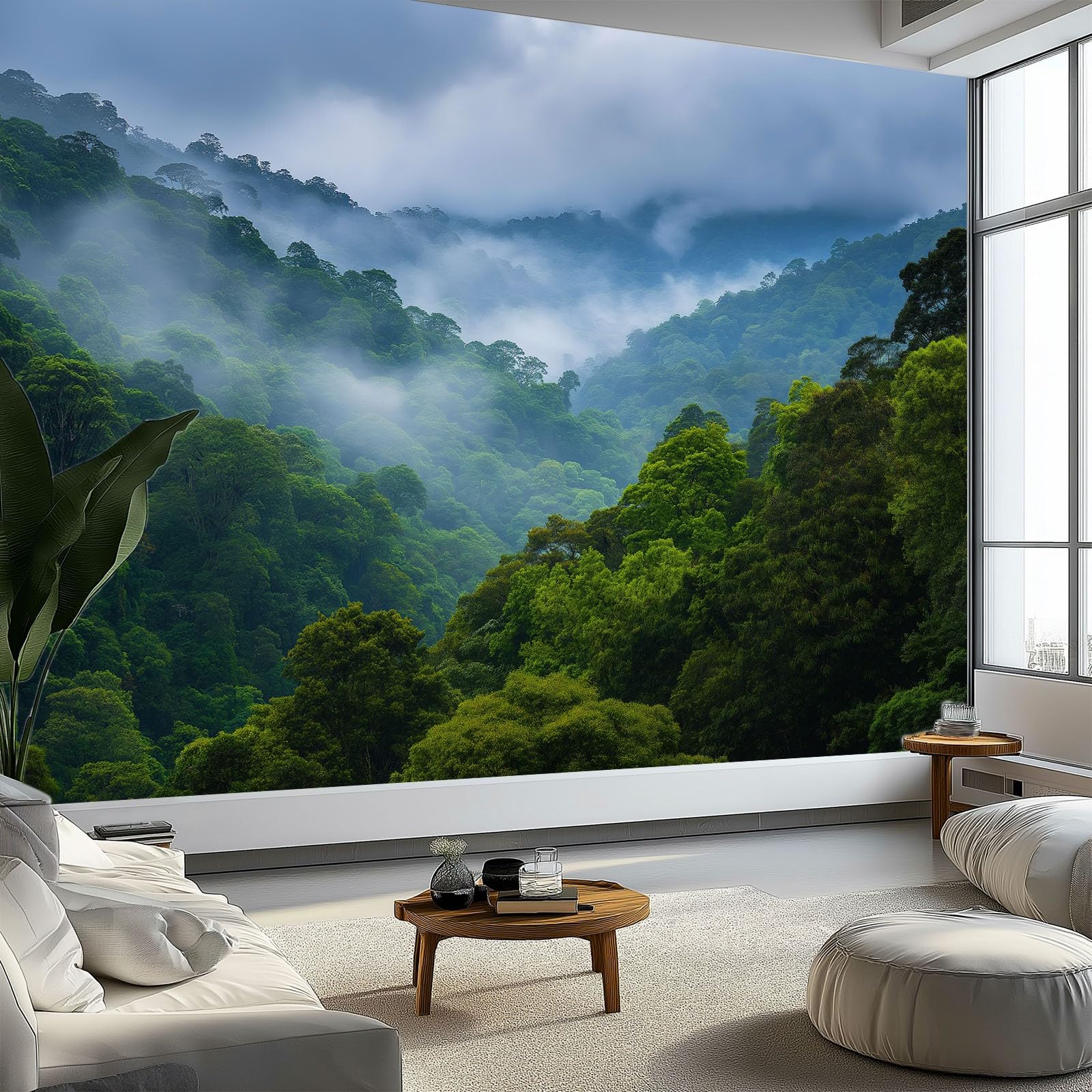 Natura, chmura, las, tapeta z włókniny, 350 x 256 cm, fototapeta do sypialni, zielona, fototapeta, plakat, okładzina ścienna, do pokoju dziecięcego, domu, restauracji, salonu, przedpokoju