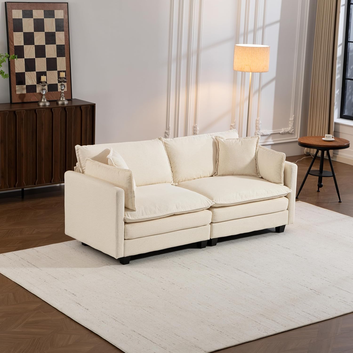 Sectional Loveseat Cloud Couch Modular Sofa Deep Seat Couches 78" Modern Cloud Couch with Pillow for Living Room, Bedroom and Apartment