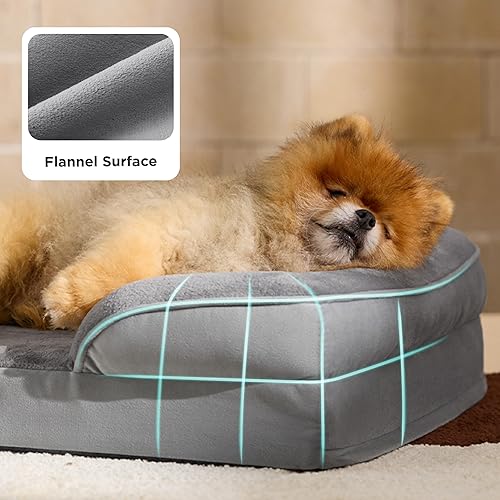 Miniatura 6 de Bedsure - Cama ortopédica pequeña para perros, sofá cama lavable para perros pequeños, espuma de soporte con funda extraíble y lavable, forro