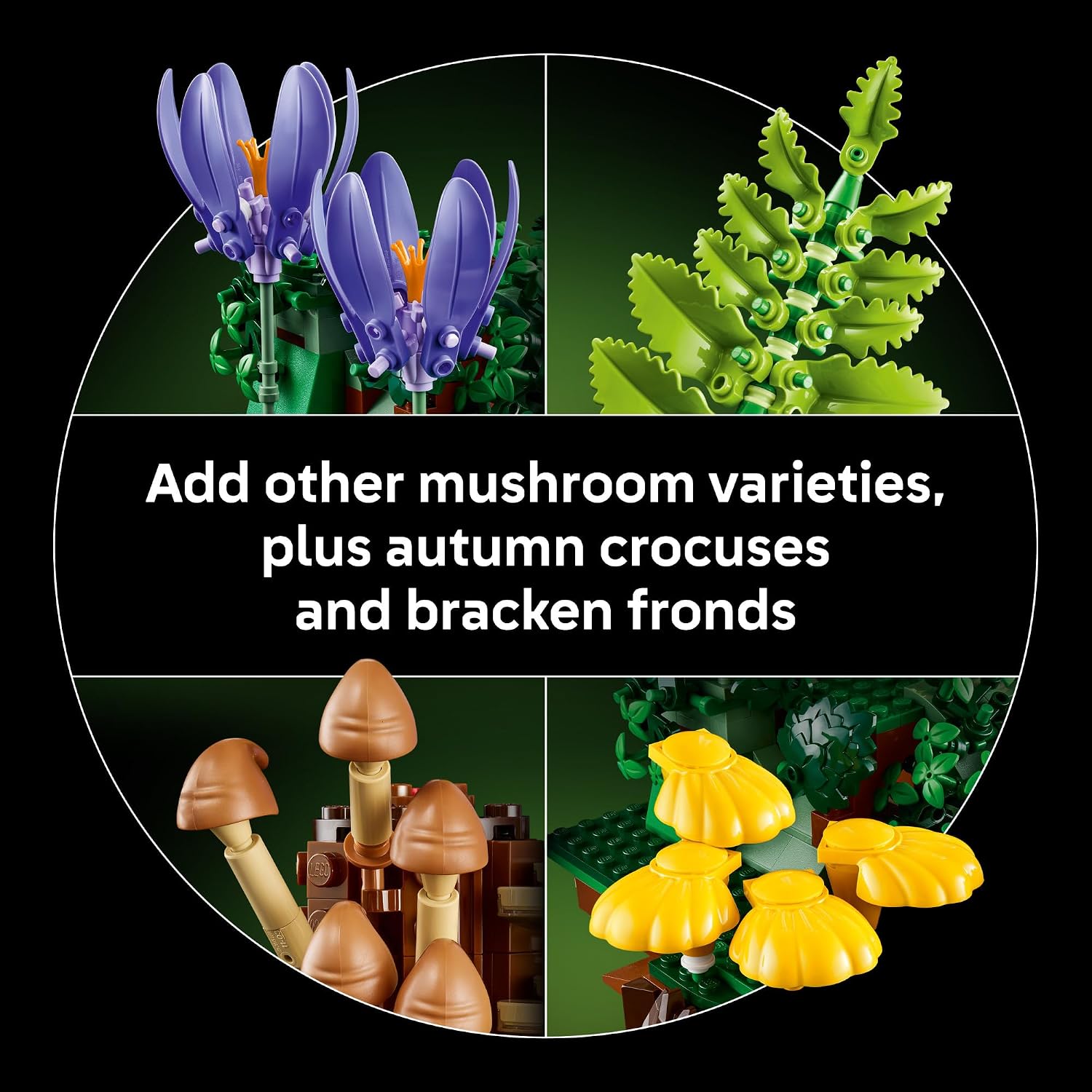 LEGO Botanicals Woodland Mushrooms - Building Set for Adults, Ages 18+ - Mushroom Decor for Home Office, Desk - Gifts for Women & Men - Craft Activity - 11505