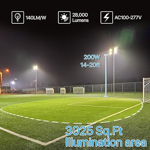 Miniatura 2 de HYPERLITE Luz de inundación LED de 200 W, 28000 lm, luces de inundación exteriores, IP65 impermeable, reflectores para exteriores, 5000 K luz diurna