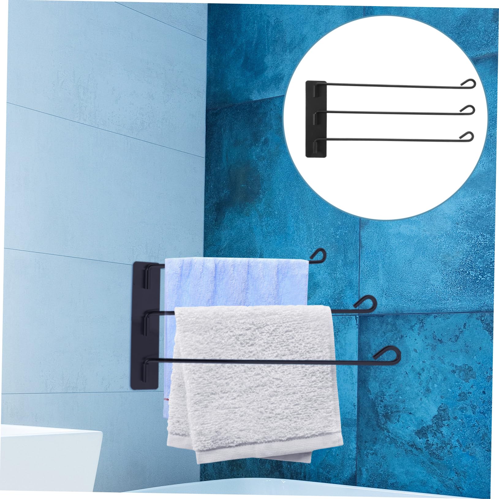 Handtuchhalter, 3 Stück, Schaukelrahmen, Outdoor-Handtuchhalter für Pool, Badezimmer, Schrank, über Toilette, Badezimmer, Schaukelaufhänger, Sattelständer, Bartheke, Edelstahl, drehbar