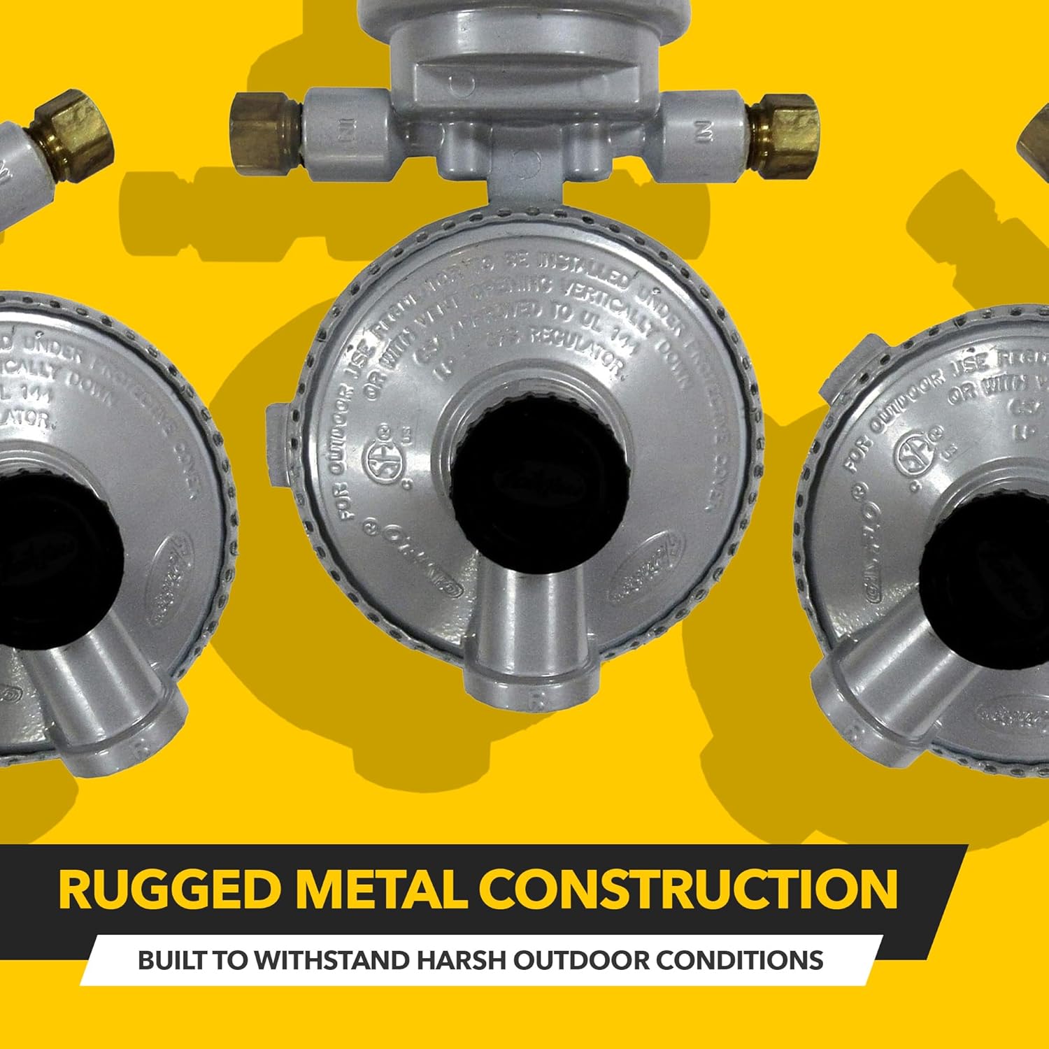 Fairview GR-9984 RV Camper LP Propane 2-Stage Automatic Changeover Regulator – Dual Tank Auto Changeover, 345,000 BTU, 11" WC, 3/8" NPT Outlet, 1/4" Inverted Flare Inlets, 8" x 4" x 3"