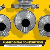 Vista 7 de Fairview GR-9984 RV Camper LP - Regulador de cambio automático de propano de 2 etapas - Cambio automático de tanque doble, 345,000 BTU, 11" WC