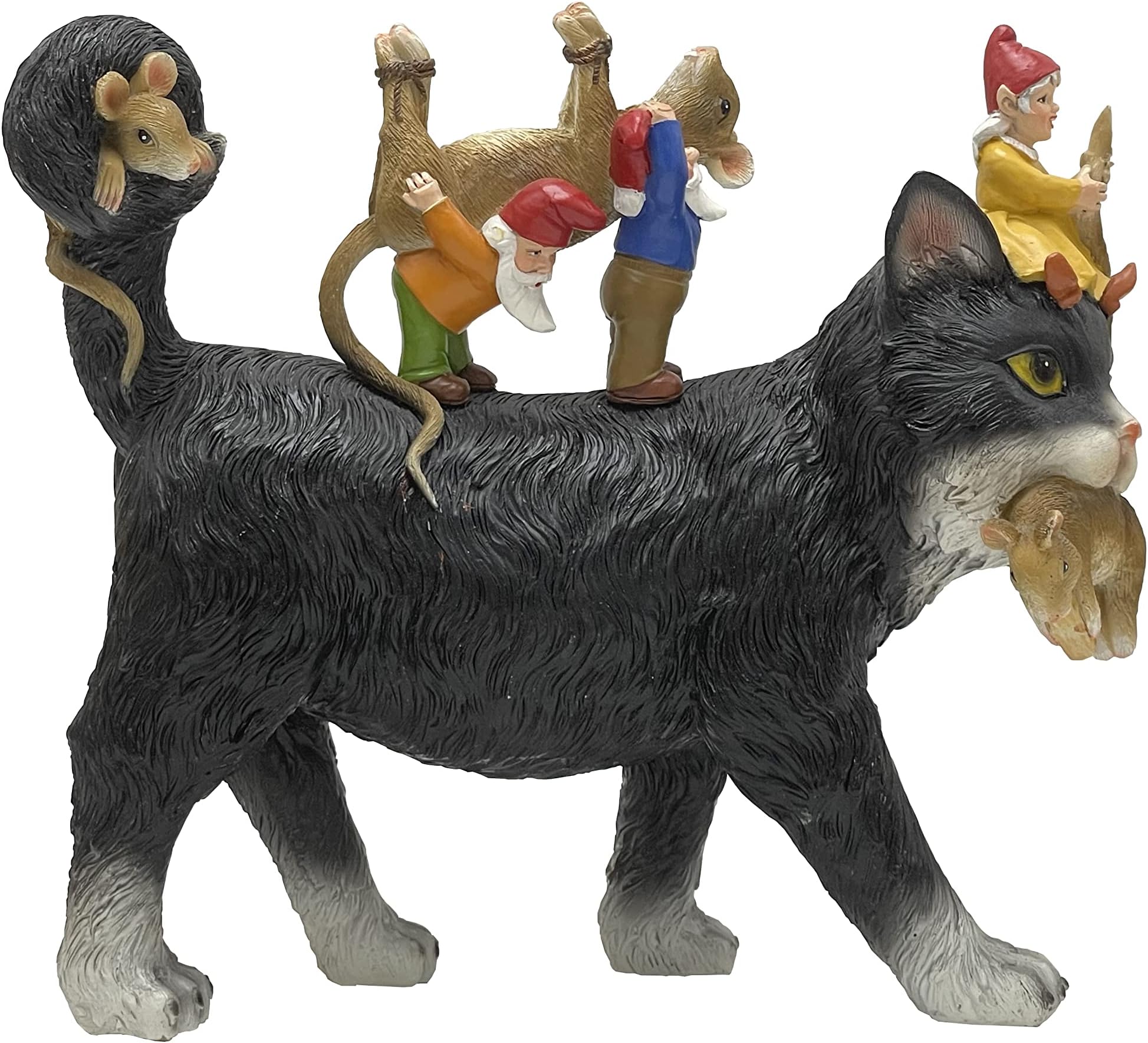 Bygytyo GnomeMunching Mischievous Cat, Resin Hilarious Cat