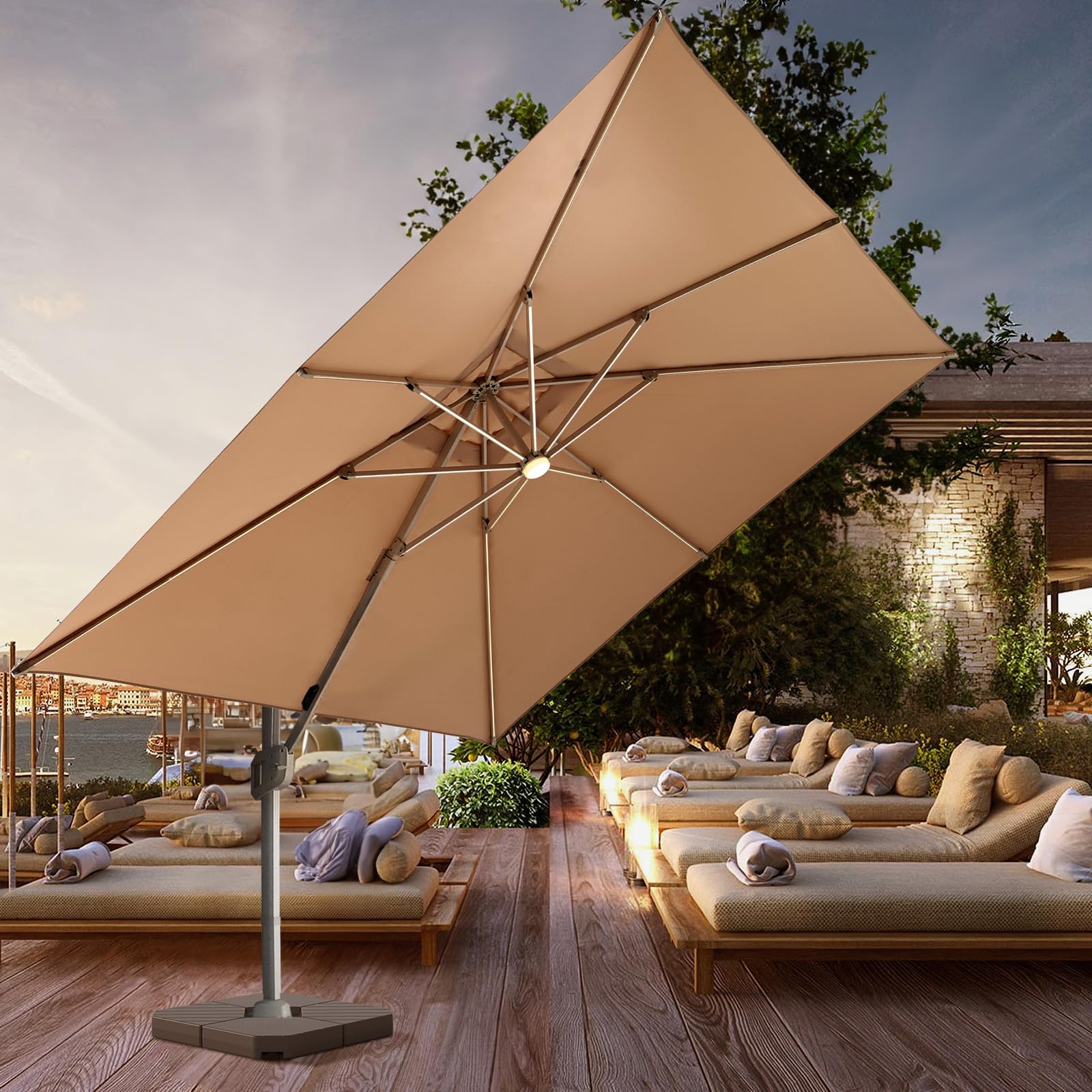 Amazon.com : wikiwiki 10x10 FT Cantilever Patio Umbrella with