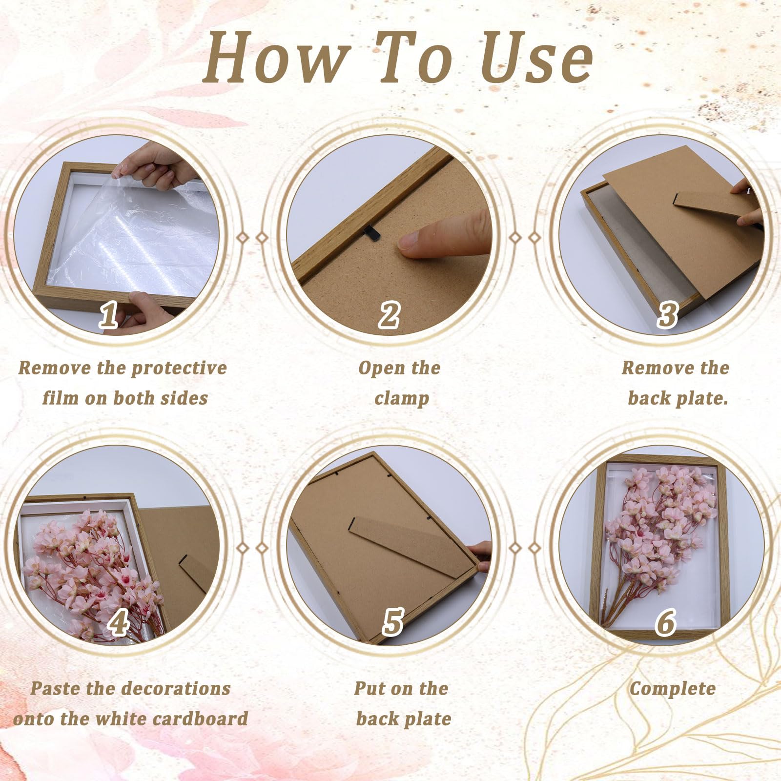 Cadre Profond avec Vitre pour Objet 3d A4 Cadres Photo Profond À Remplir Facile À Réaliser soi Même Cadre Fleurs Séchées Pour les Bouquets de Mariage, les Souvenirs, les Décorations Diy