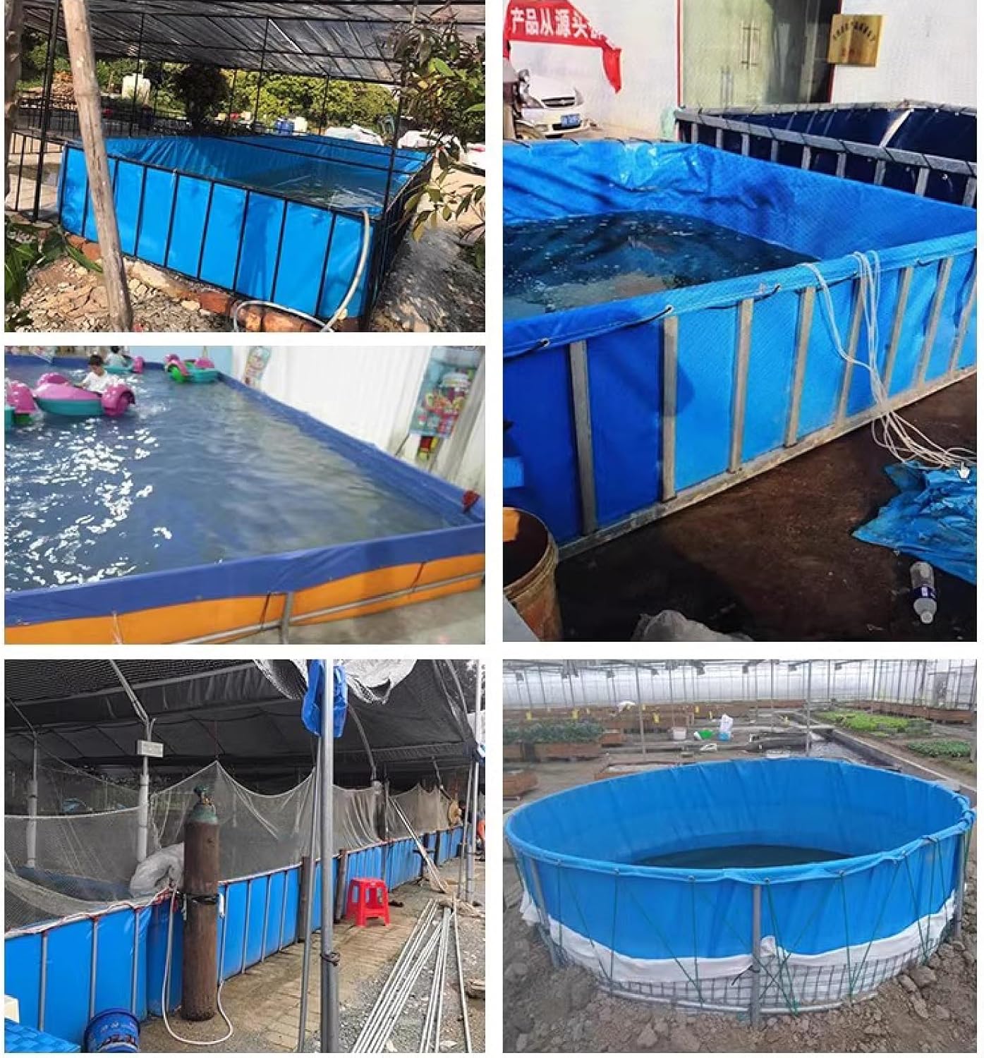 PVC Aquarium Pool with Drain Valve, 0.5mm Tarp Temporary Holding Tank for Saltwater Fish, Koi, Turtles - Durable Water Storage Solution (0.6x0.6x0.5m)