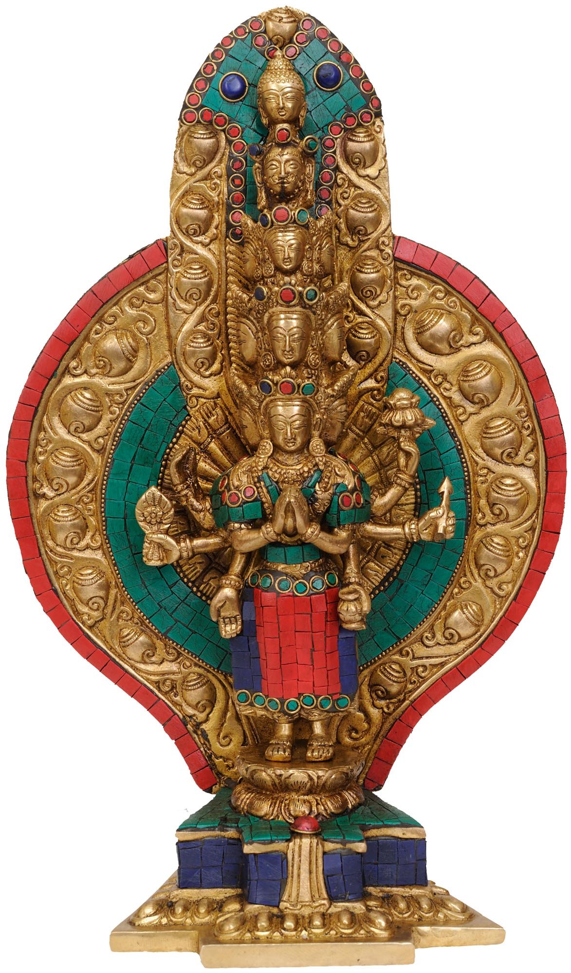 Avalokiteshvara statue en laiton cadeau spirituel d'exception pour passionné
