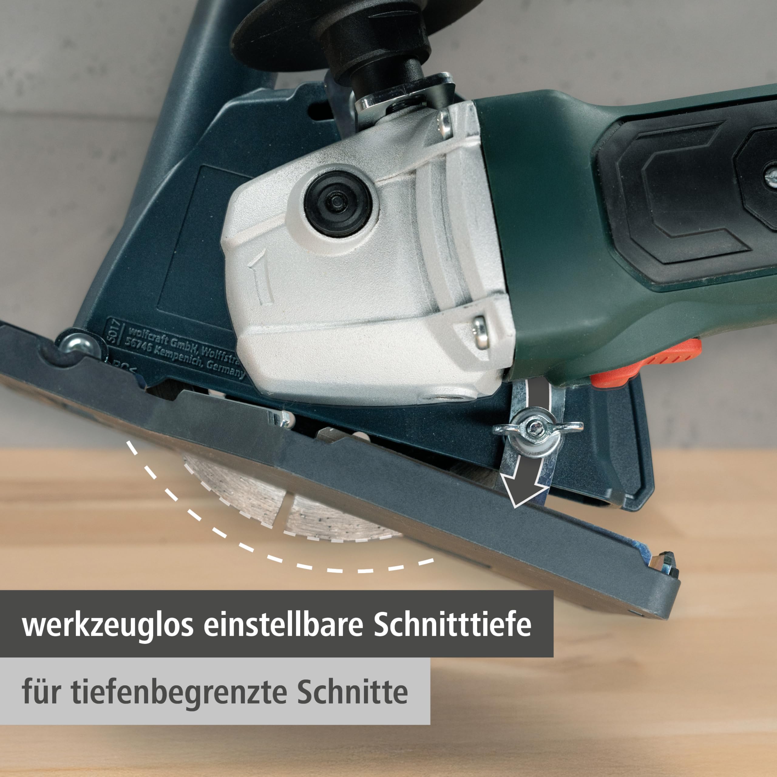 wolfcraft Absaughaube mit Führungsschlitten für Winkelschleifer