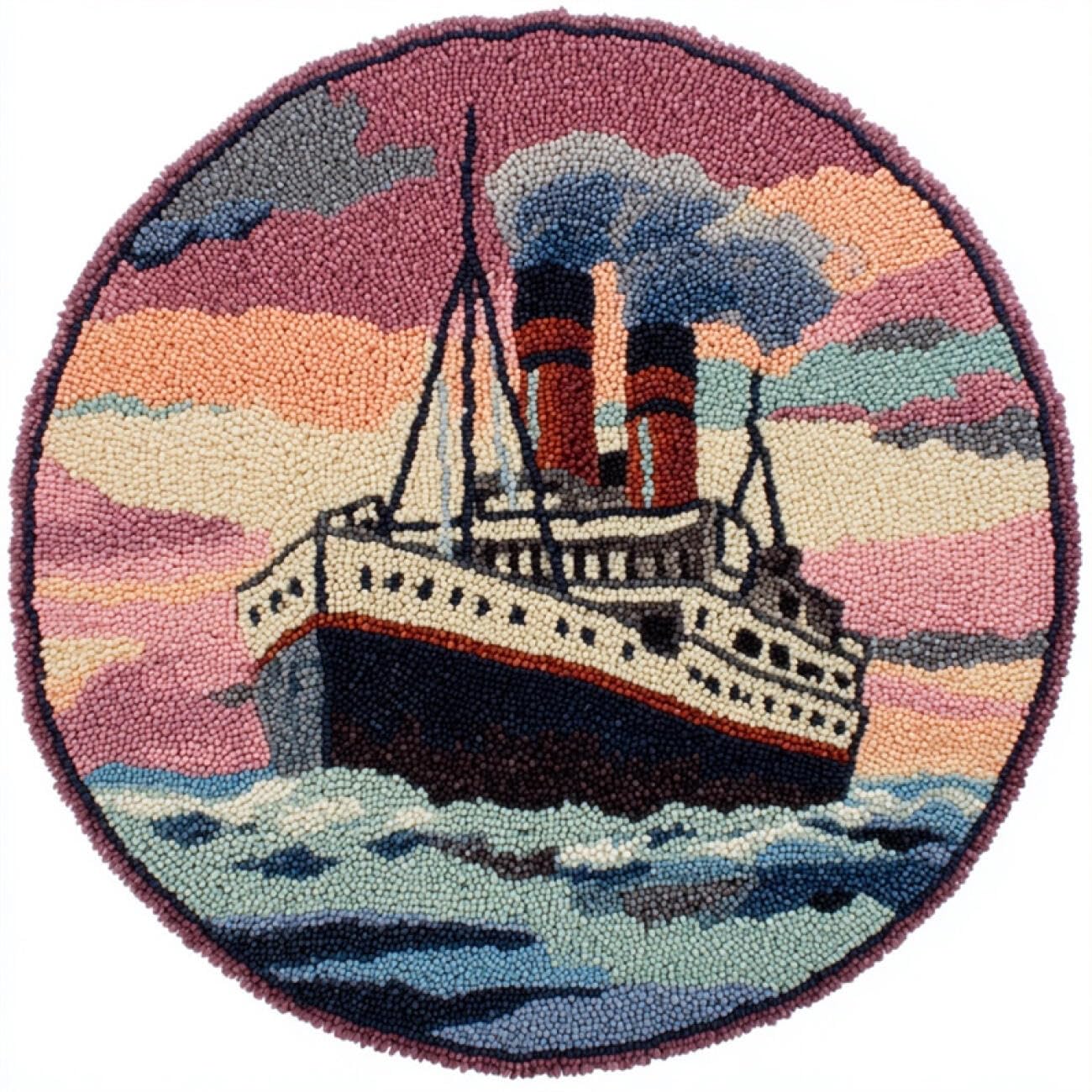 Kitquiver Tapestry Kits for Adults Cartoon Ship 80x80cm