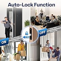 Vista 5 de VIVOHOME Cerradura de puerta de entrada sin llave con huella digital, cerrojo electrónico con teclado para puerta delantera, bloqueo automático, 2