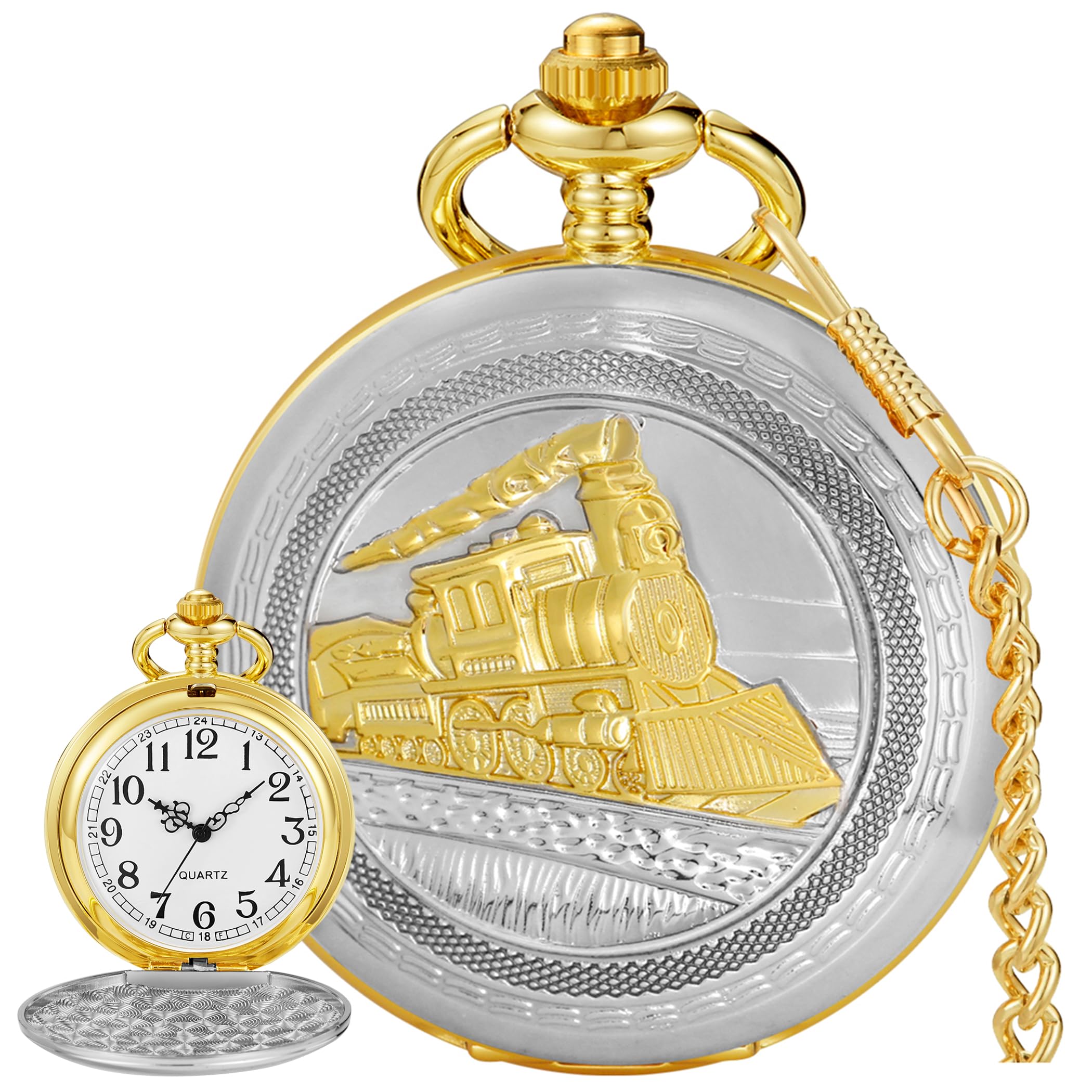 Vintage Punk Motorcycle Pocket Watch Quartz Bronze Steam Train Pocket Watch Men Women Gift for Christmas Birthday