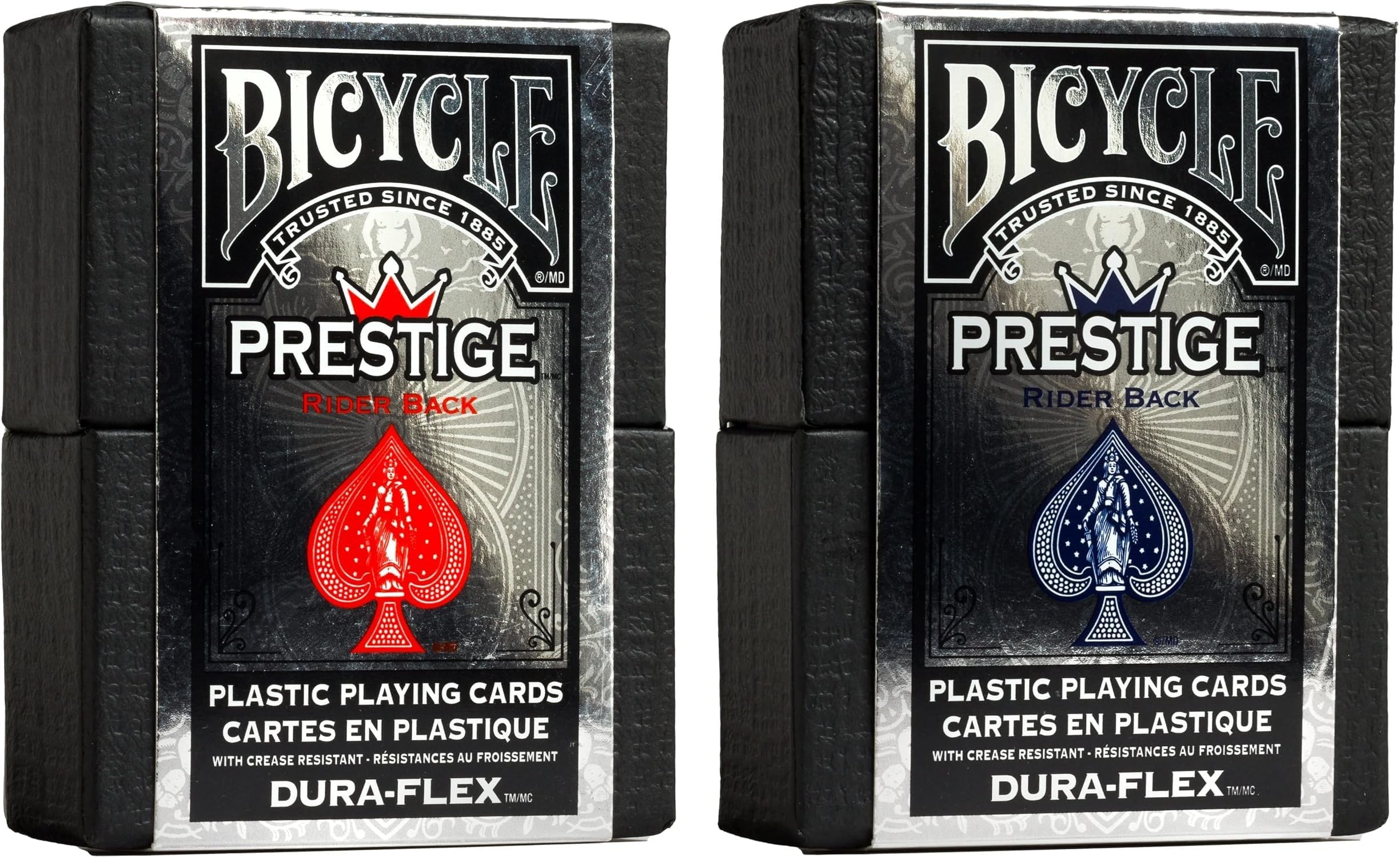 Bicycle Prestige Waterproof Plastic Playing Cards, Red and Blue 2 Pack